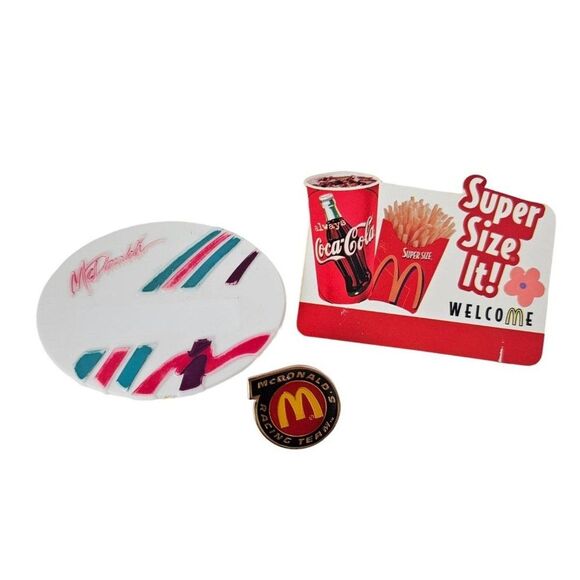 McDonald's Other - Vintage McDonaldś Name tags and racing pin